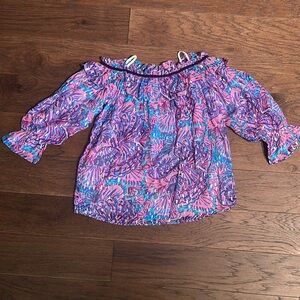 Floral Off-Shoulder Lilly Top - Pink and Blue